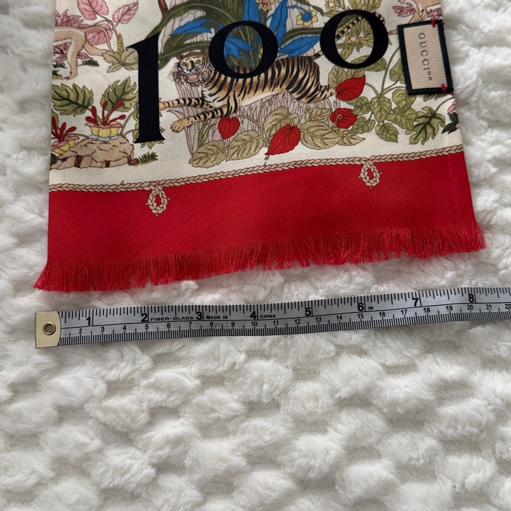 Gucci 100 Silk Scarf-Authentic-NIB - Picture 7 of 10